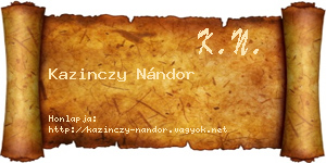 Kazinczy Nándor névjegykártya