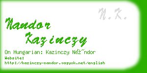 nandor kazinczy business card